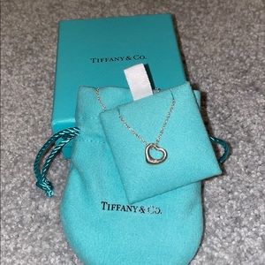 Tiffany and co open heart pendant necklace